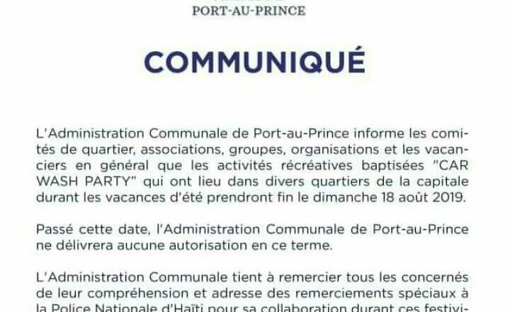 Haiti Societe Fin Des Car Wash Party A Port Au Prince Le