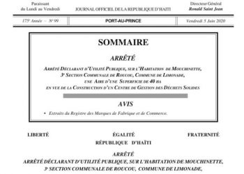 Limonade :  L’Exécutif sauve  le projet de construction d’un centre de gestion des déchets solides