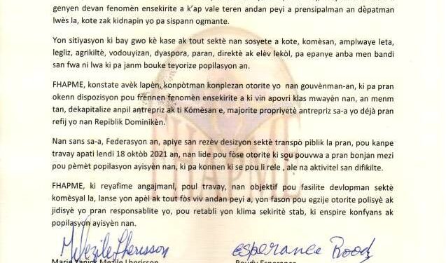 Grève contre insécurité : La Fédération des petites et moyennes entreprises apporte son support