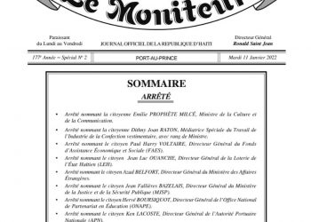 Haïti : Publication de nouvelles nominations dans le journal officiel « Le Moniteur »