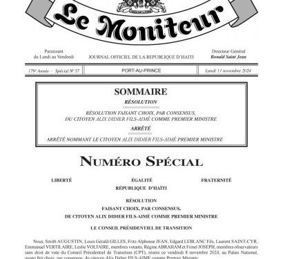 Haïti – Politique : Le Premier Ministre Garry Conille révoqué et remplacé immédiatement par Alix Didier Fils Aimé