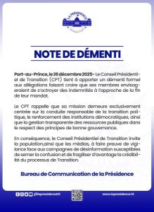 Le communiqué de la Présidence 