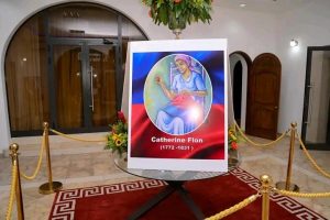 L'image de Catherine Flon exposée pour l'occasion 