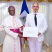 Haïti – Diplomatie : Alix Didier Fils-Aimé reçoit les lettres de créance du Nonce apostolique du Vatican, Jude Thaddeus Okolo