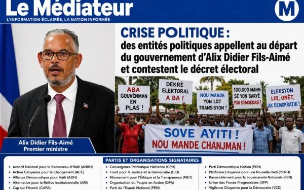 Crise politique : des entités politiques appellent au départ du Gouvernement d’Alix Didier Fils-Aimé et contestent le décret électoral