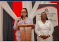 La ministre Pedrica Saint-Jean lors de son discours inaugural