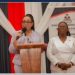 La ministre Pedrica Saint-Jean lors de son discours inaugural
