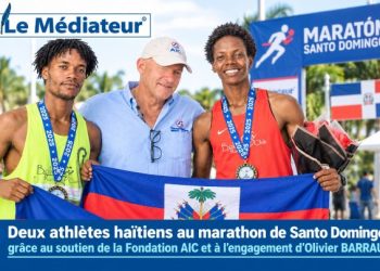 Deux athlètes haïtiens au marathon de Santo Domingo grâce au soutien de la Fondation AIC et à l’engagement d’Olivier BARRAU