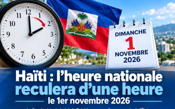 Haïti : l’heure nationale reculera d’une heure le 1er novembre