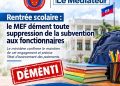 Rentrée scolaire : le MEF dément toute suppression de la subvention aux fonctionnaires