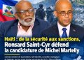 Haïti : de la sécurité aux sanctions, Ronsard Saint-Cyr défend la candidature de Michel Martelly